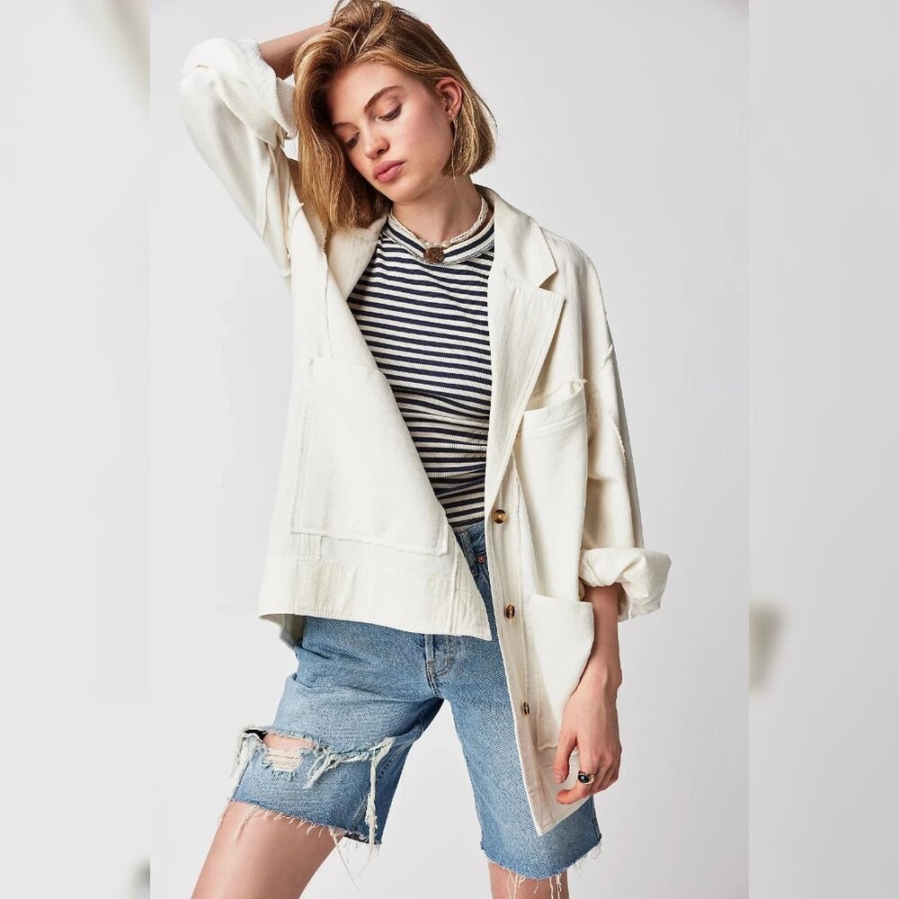 Free People We The Free Cassandra Blazer Coat M 8 Women Casual Jacket NEW 36504